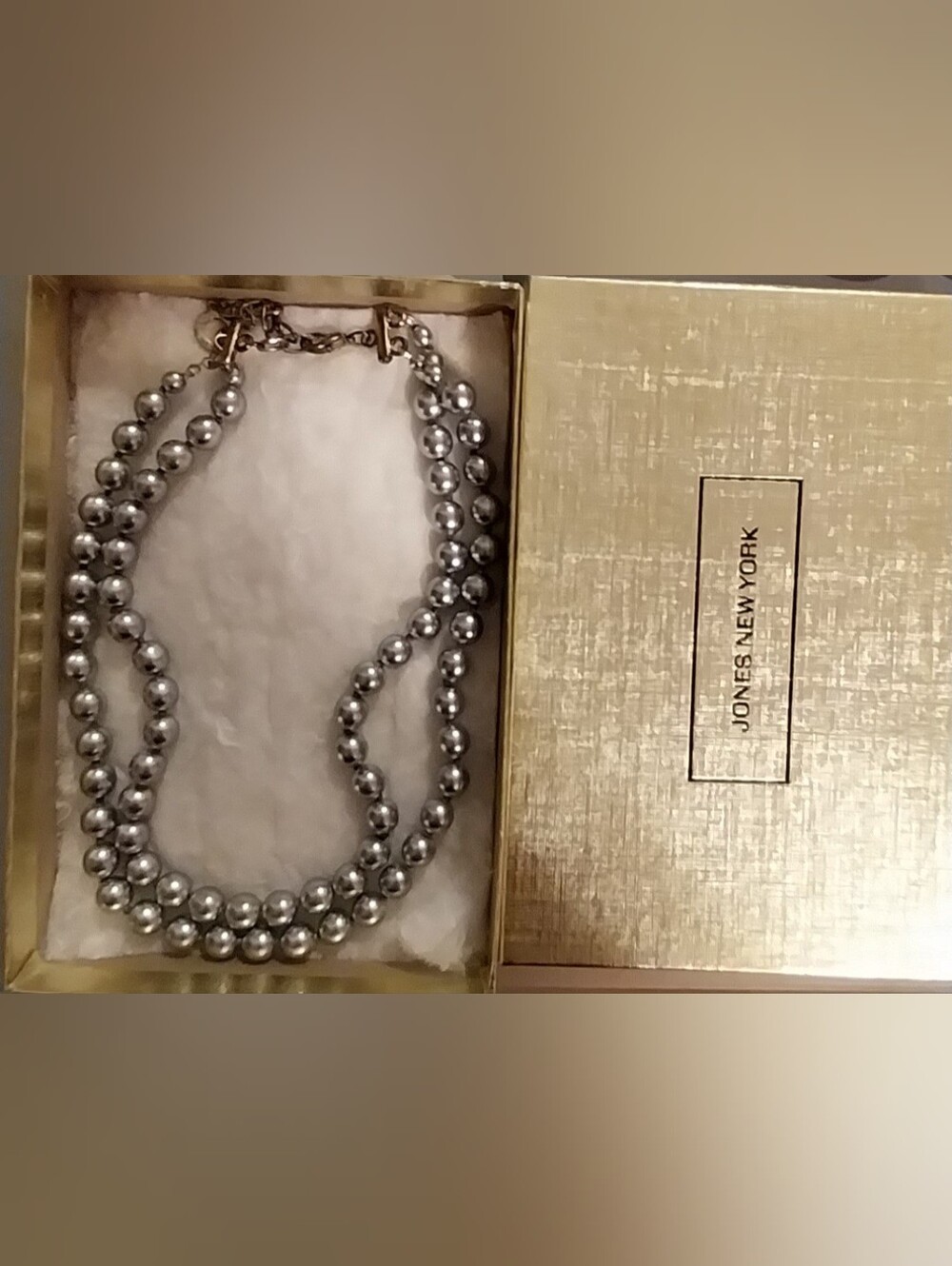 Jones New York Silver Double-Strand Pearl Necklace